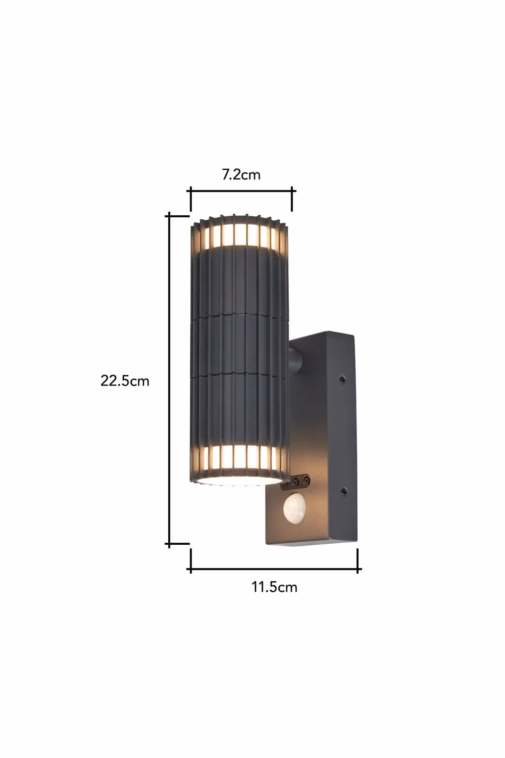 BHS Lighting Zeb Up & Down Outdoor Wall Light with Motion Sensor in Anthracite Grey – 3