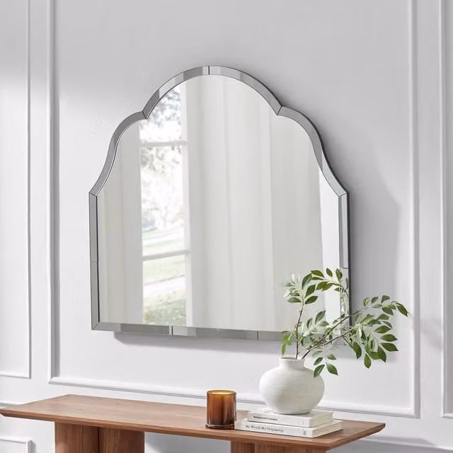 FurnitureboxUK Opaline Grey Ornate Large Arch Wall Mirror – 1