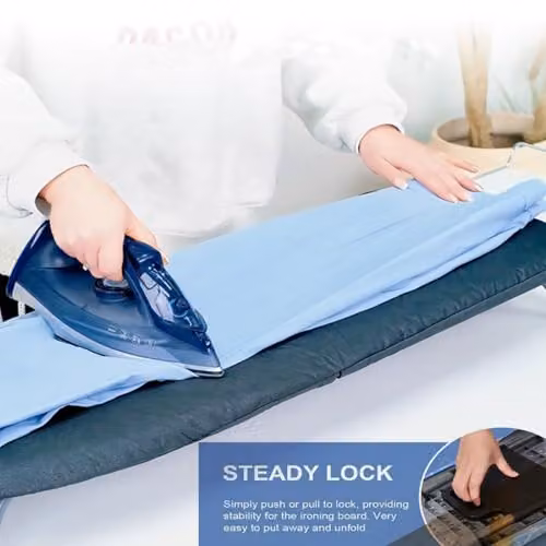 Gr8 Home Grey Foldable Table Top Ironing Board with Iron Rest and Cover – 4