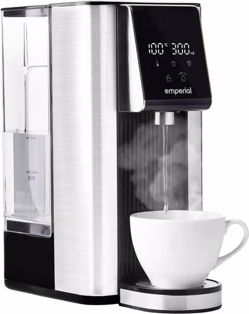 Emperial Hot Water Dispenser in Black and Silver with Removable Tank and PID Control