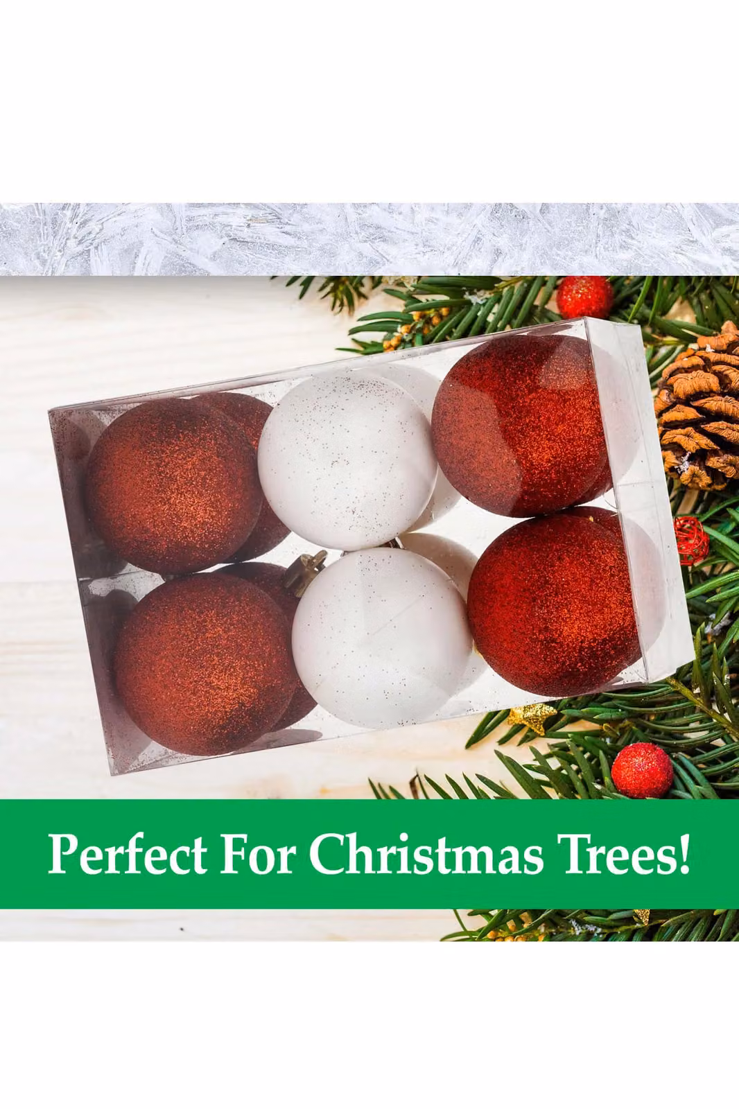 VFM e-Store Red, White and Gold Christmas Tree Baubles, 12 Pack – 2