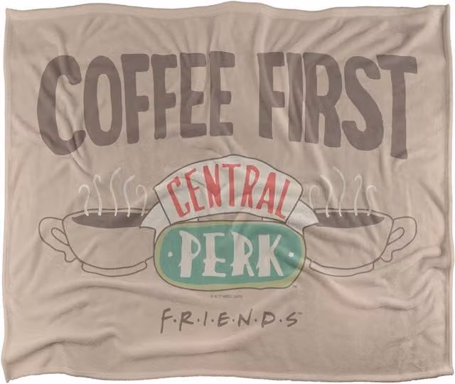 Warner Brothers Friends The One With Silky Touch Super Soft White Throw Blanket, W/D: 152 x 127 cm