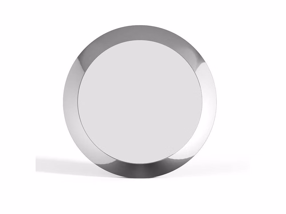 Vente-unique ZIRYA Round Aluminium Wall Mirror in Silver with Chrome Finish, Diameter: 90 cm – 2