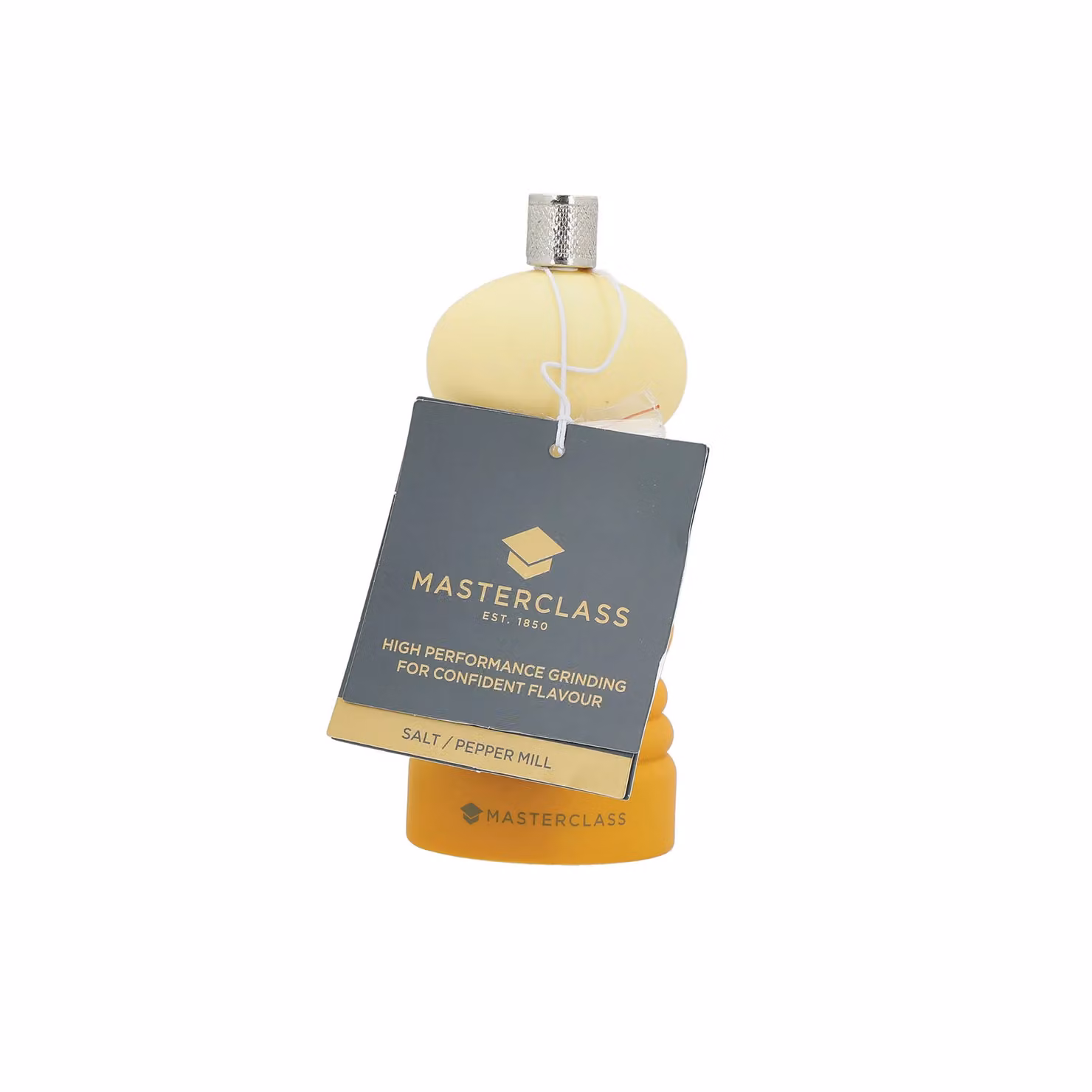 MasterClass Manual Ceramic Salt or Pepper Mill, Yellow, Height: 12 cm – 2
