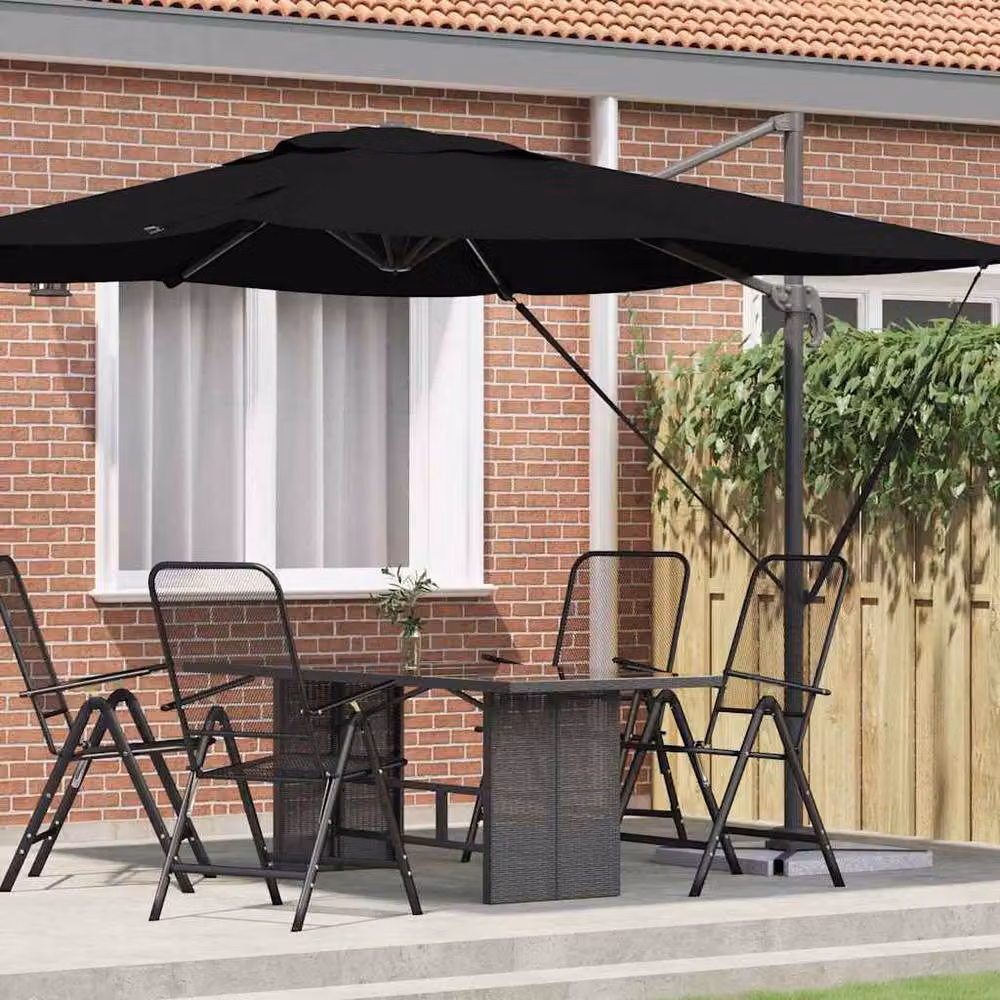 Berkfield Home Roma Modern Cantilever Parasol in Black Aluminium, W/D/H: 286 x 285 x 265 cm – 2