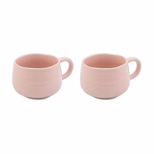 Jamie Oliver Big Love Pink Cosy Cuppa Set, 2pc Speckled Stoneware Mugs, 375ml each, H: 13 cm, W: 10 cm, D: 7 cm