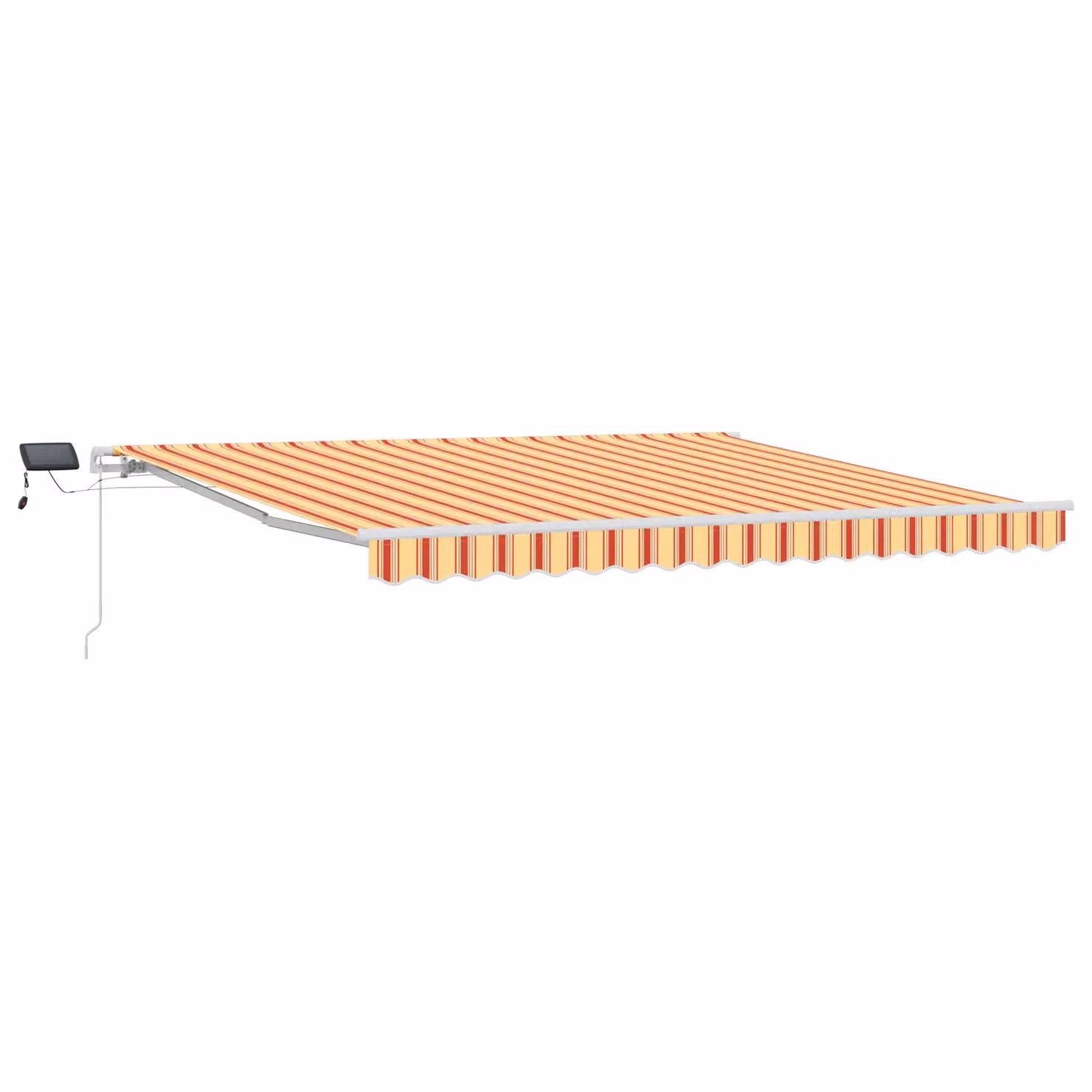 Berkfield Home Manual Retractable Wall-Mounted Awning with LED in Yellow and Orange, W: 400 cm, D: 300 cm – 2