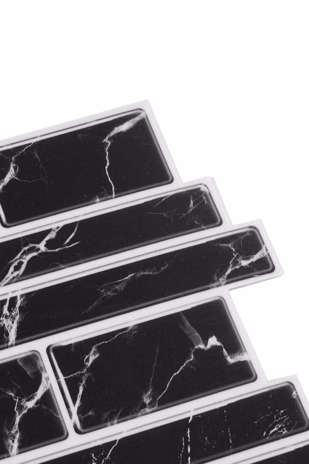 Living and Home 20Pcs Black Marble Effect Mosaic Peel and Stick PVC Wall Sticker Splashback Tiles – 5