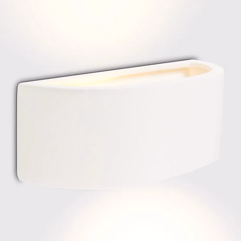 ValueLights Planter Glaze Pair of White Modern Up and Down Indoor Wall Lights – 2