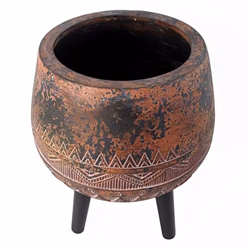 Leaf Extra Large Square Cachepot Planter in Brown – 4