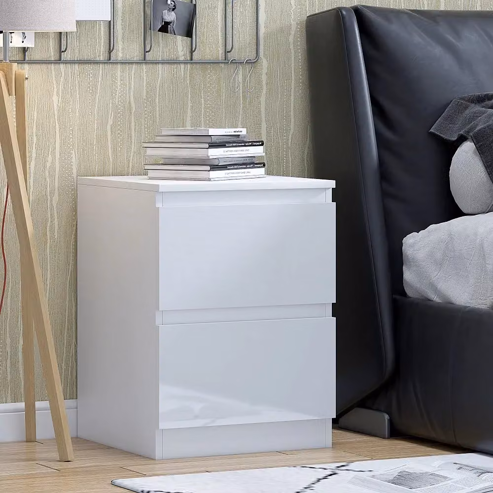 SquareBoxx Fairfield Minimalist 2 Drawer Gloss White Chest of Drawers – 3