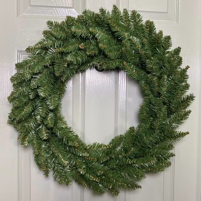 Samuel Alexander Plain Green Christmas Wreath, Diameter: 60 cm