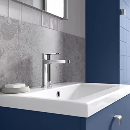 nuie BIN370 Binsey Modern Round High Rise Mono Basin Mixer Tap with Single Lever Handle, Chrome – 2