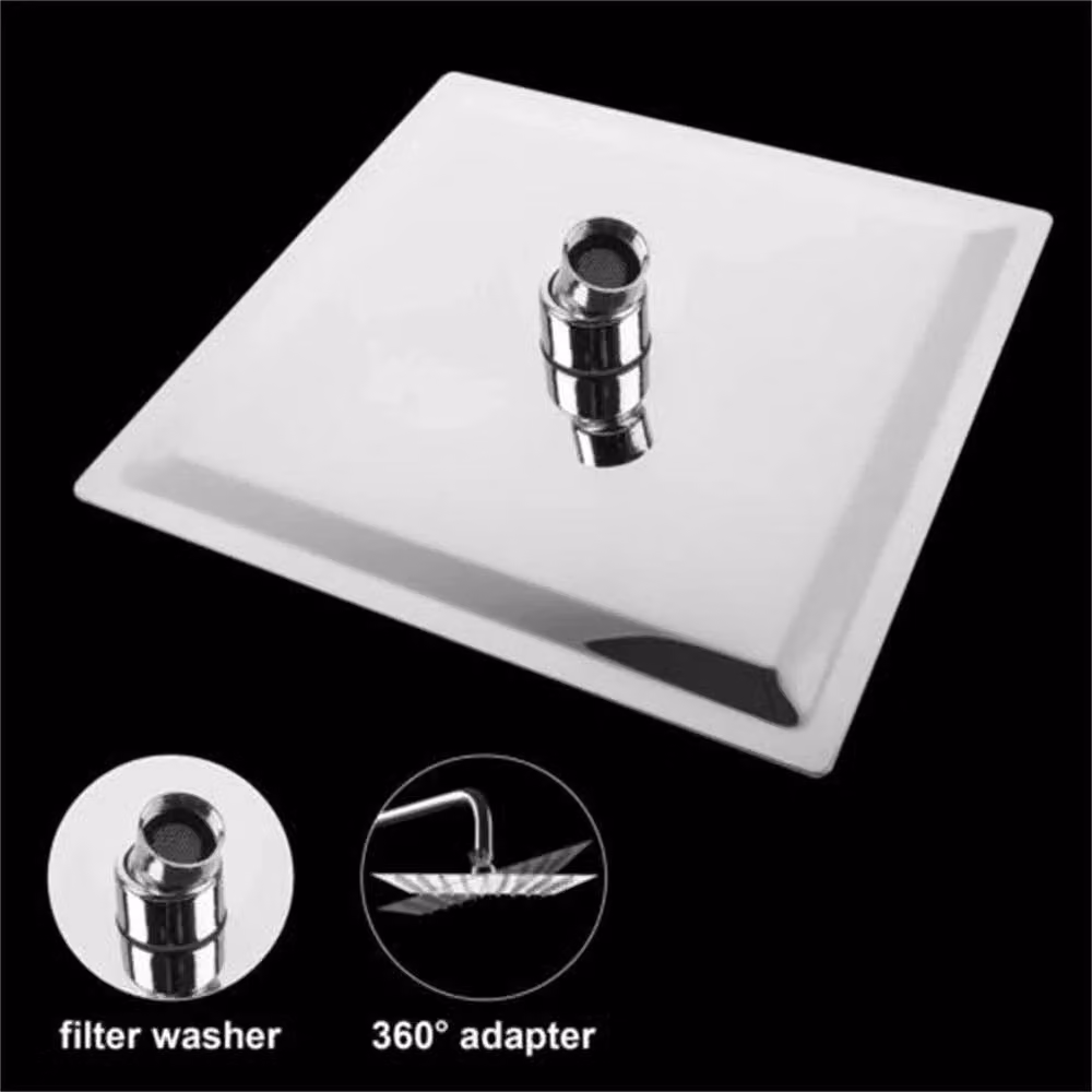 Hinsinc Stainless Steel High Pressure Waterfall Rain Shower Head in Silver – 3