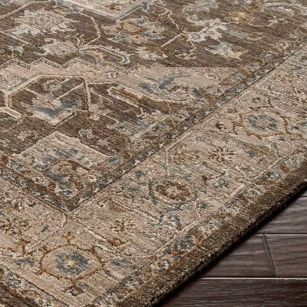 Livabliss Arda Vintage Boho Fringe Living Room Rug in Blue, Grey, Brown and Taupe, W: 200 cm, D: 290 cm – 2