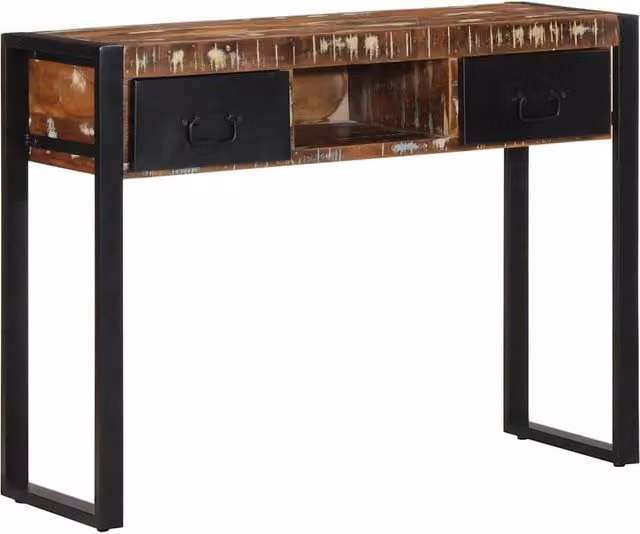 Berkfield Home Multicolour Reclaimed Solid Wood Console Table, W/D/H: 100 x 35 x 75 cm – 1