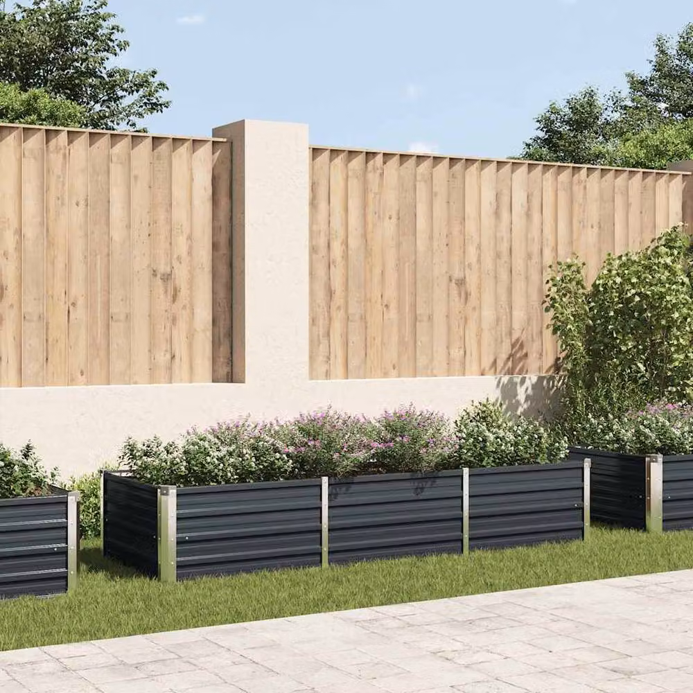 Berkfield Home Garden Anthracite Galvanised Steel Raised Bed, W/D/H: 240 x 80 x 45 cm – 2
