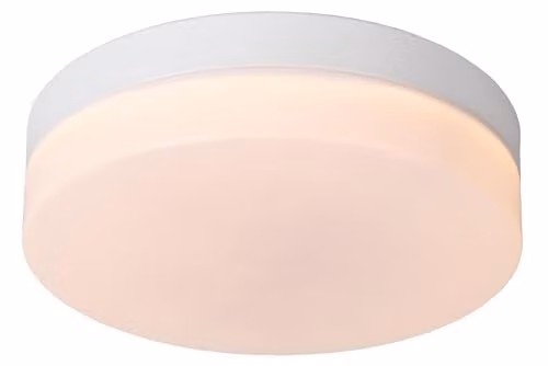 Lucide Biskit Modern White LED Flush Ceiling Light with Motion Sensor for Bathrooms, Diameter: 23 cm