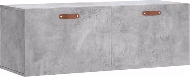 Berkfield Home Wall Cabinet in Concrete Grey, W/D/H: 100 x 36.5 x 35 cm
