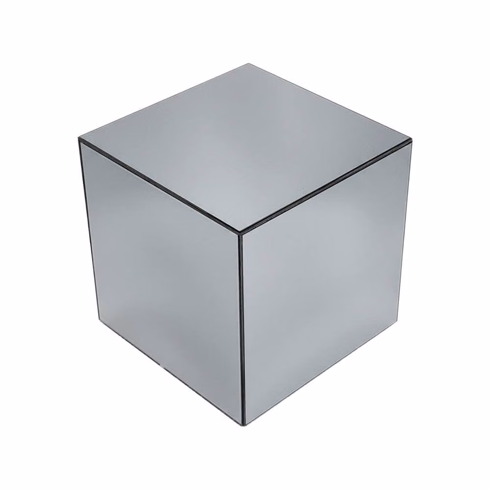 sweeek Cubic Mirror Coffee Table, Side Table or Bedside Table in Clear Transparent Glass, W/D/H: 35.8 x 35.8 x 35 cm – 1