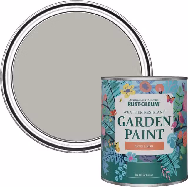 Rust-Oleum Garden Paint in Grey Tree Satin Finish, 750ml