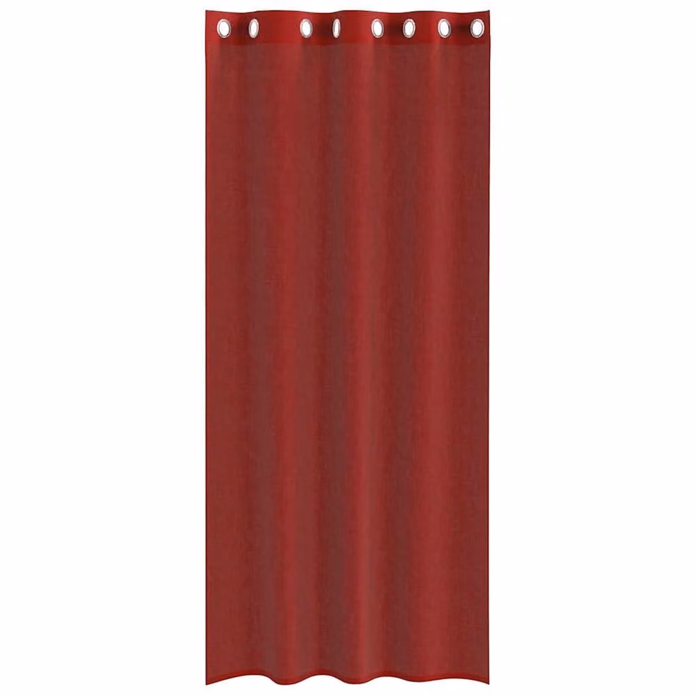 Berkfield Home Red Plain Voile Fabric Curtains with Eyelets, 2 Pack – 3