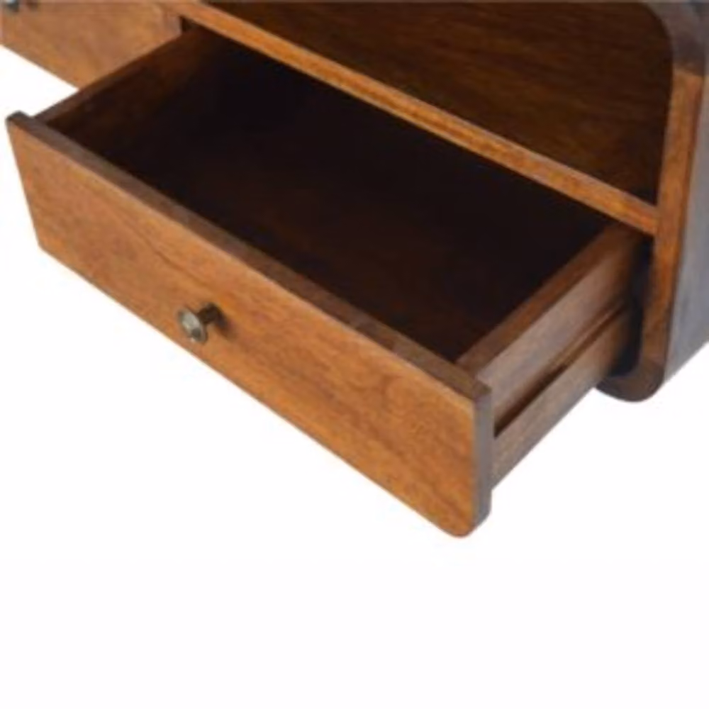 Wyld Haus Peschiera Wall Mounted Mango Wood Console with 2 Drawers in Brown – 3