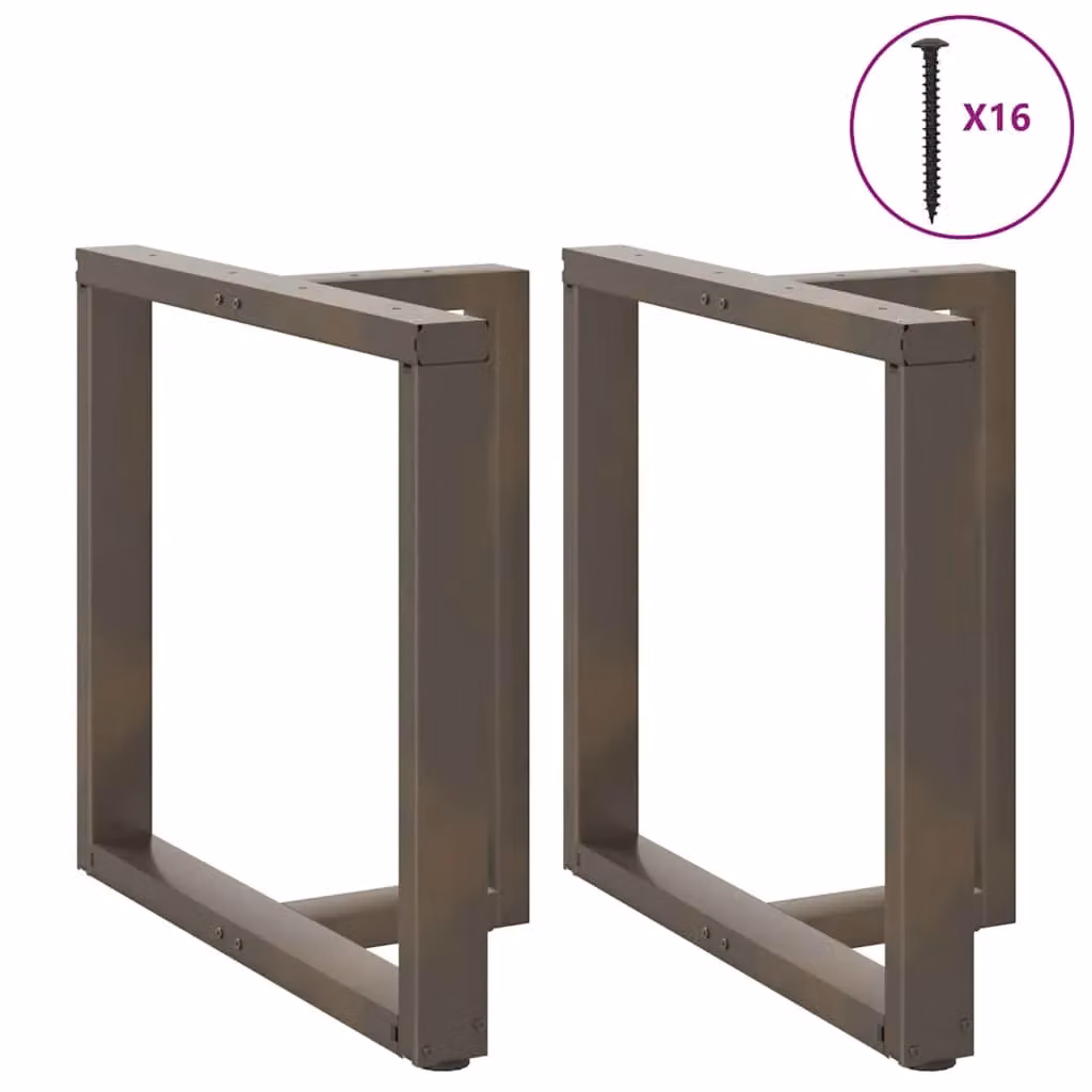 Berkfield Home T-Shaped Dining Table Legs, 2 Pieces, Black Steel, W: 80 cm, D: 35 cm, H: 72-73 cm – 2