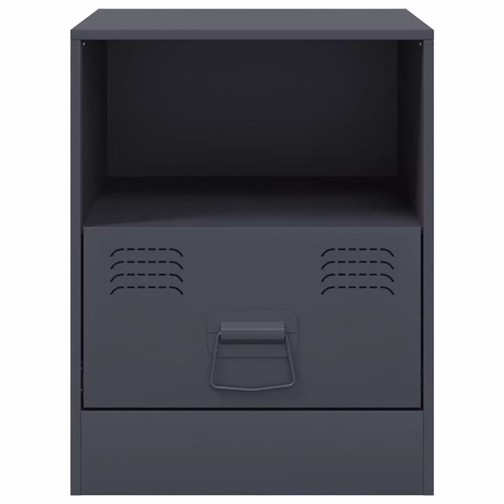 Berkfield Home Stylish Bedside Cabinets, 2 Piece Set, Anthracite Grey Metal, W/D/H: 34.5 x 39 x 44 cm – 3