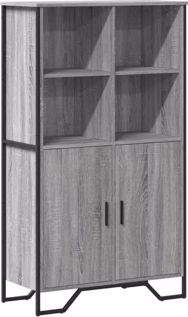 Berkfield Home Grey Sonoma Highboard W/D/H: 79.5 x 35.5 x 137.5 cm