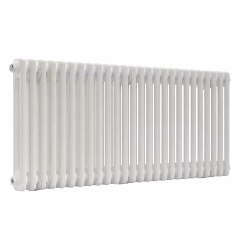 Lux Heat White Horizontal 2 Column Traditional Steel Radiator, H: 50 cm, W: 119 cm – 2
