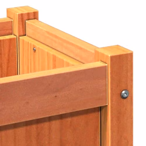 vidaXL Set of 2 Rustic Waxed Brown Solid Pine Wood Garden Planters – 3