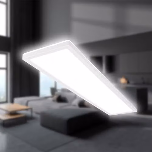 B.K.Licht White LED Slim Panel Ceiling Light, 36W, 4800lm, 4000K Neutral White, IP44 Splash-Proof, W/D/H: 98 x 20 x 3 cm – 5