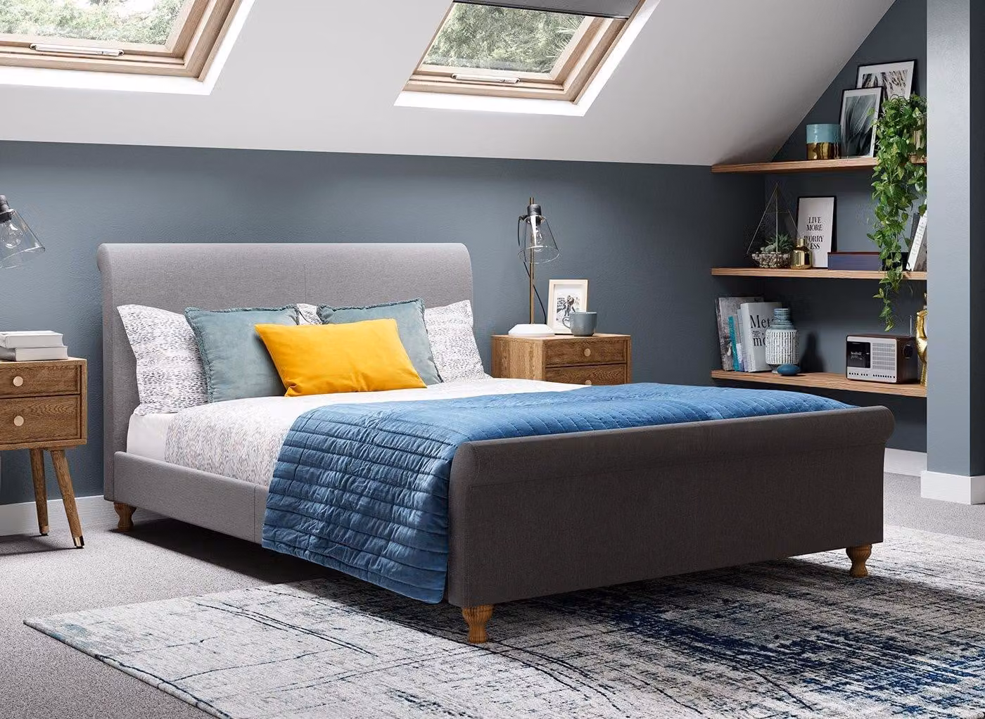Dreams Marley Upholstered Fabric Bed Frame in Grey