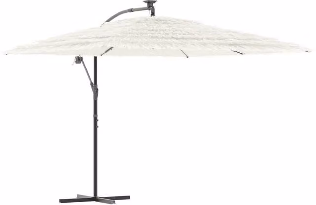 Berkfield Home White Garden Parasol with Steel Pole, W/D/H: 290 x 290 x 238 cm