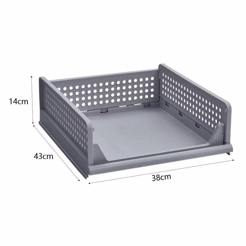 KORVIXA Foldable Mesh Drawer Organiser Storage Bin, Grey, Width: 50 cm – 2