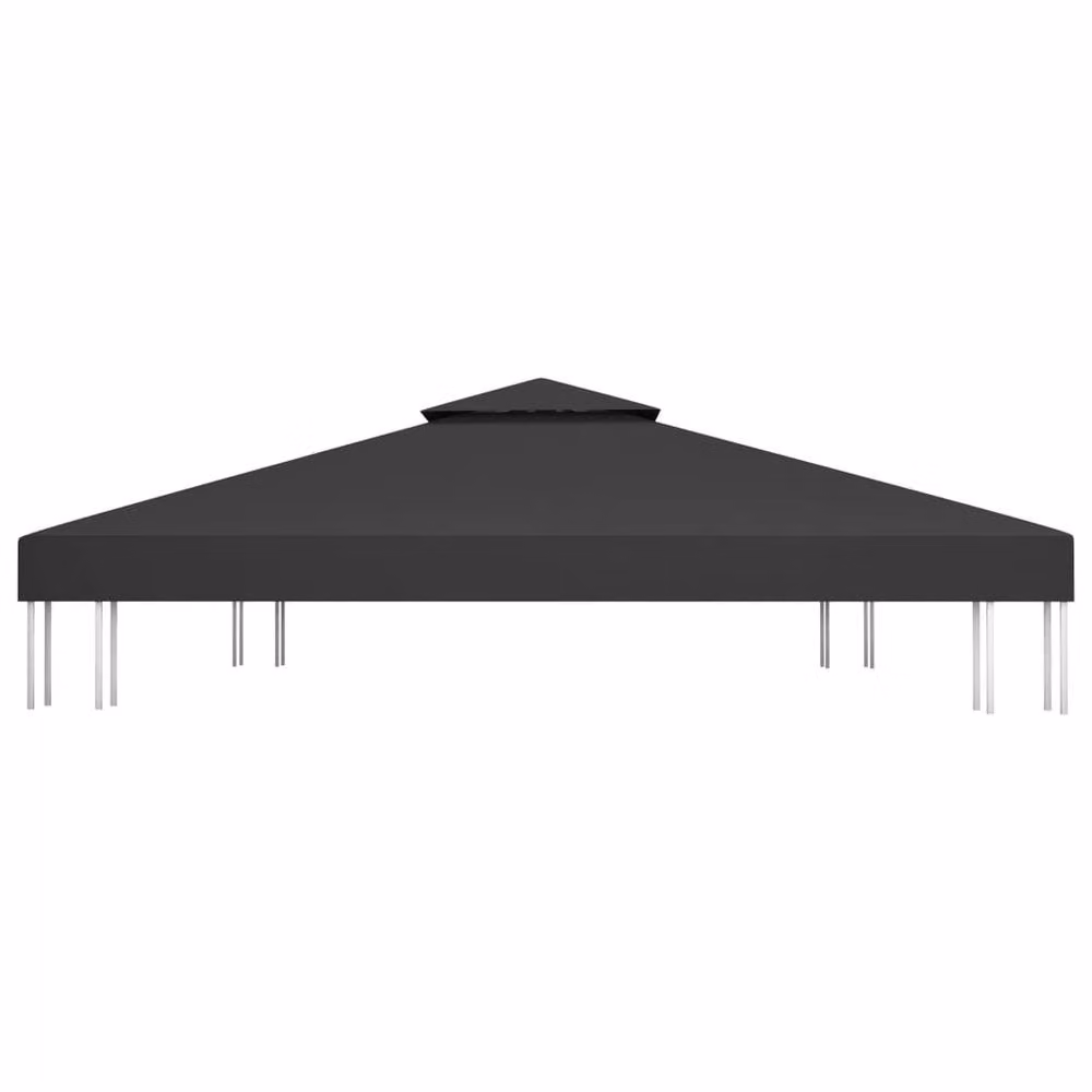 Berkfield Home 2-Tier Gazebo Top Cover, Black Polyester, W/D: 4 x 3 m – 2