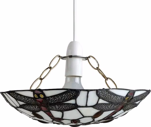 ValueLights Vintage Tiffany Style Multicolour and Yellow Glass Dome Ceiling Pendant Shade