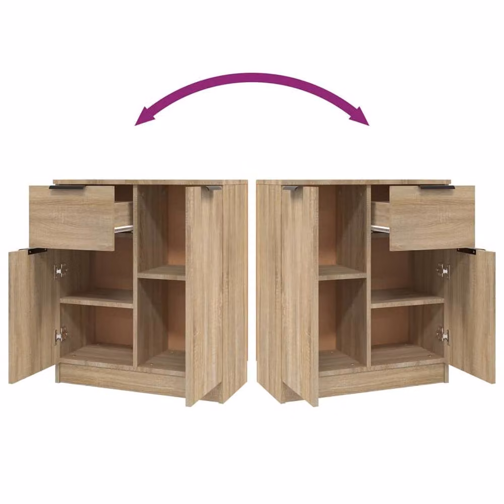 Berkfield Home Sonoma Oak Sideboard in Light Tan Beige, W/D/H: 60 x 30 x 70 cm – 3