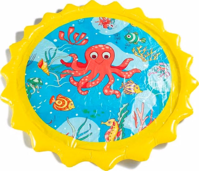 Vivo Blue and Yellow Foldable Sprinkler Play Mat with Spray