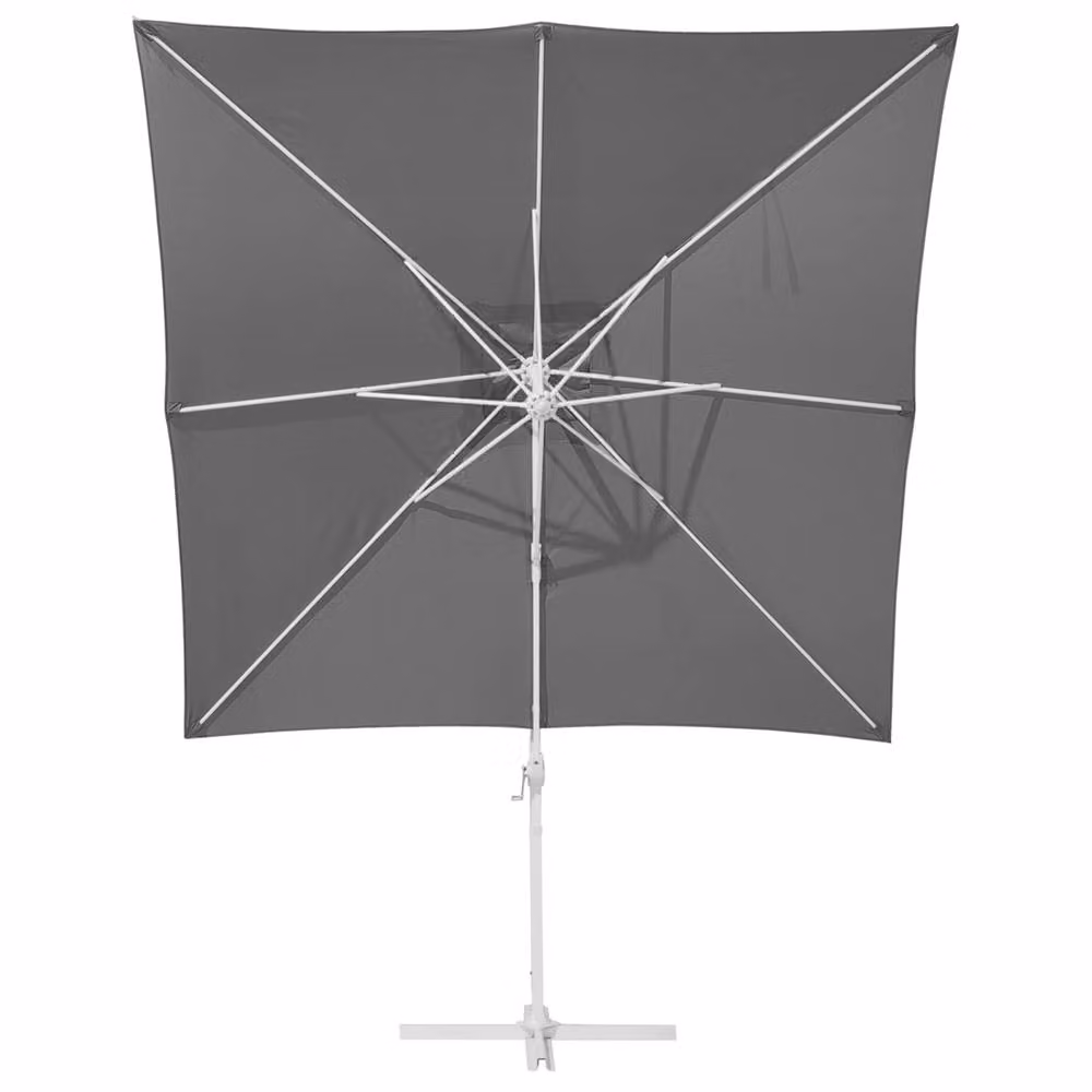 Wyld and Coco Cantilever Parasol with Grey Polyester Canopy and White Steel Pole, 235 cm – 3
