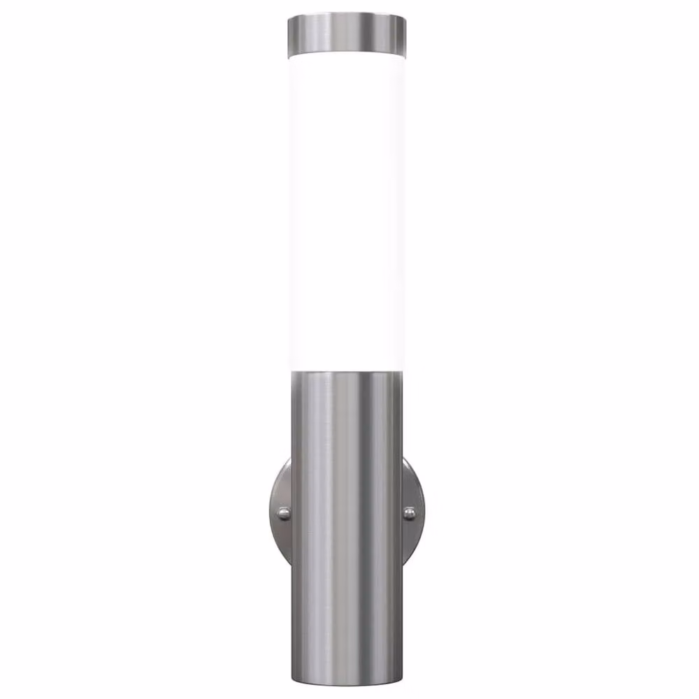 Berkfield Home Stainless Steel RVS Waterproof Wall Lamp in Silver for Indoor and Outdoor Use – 2