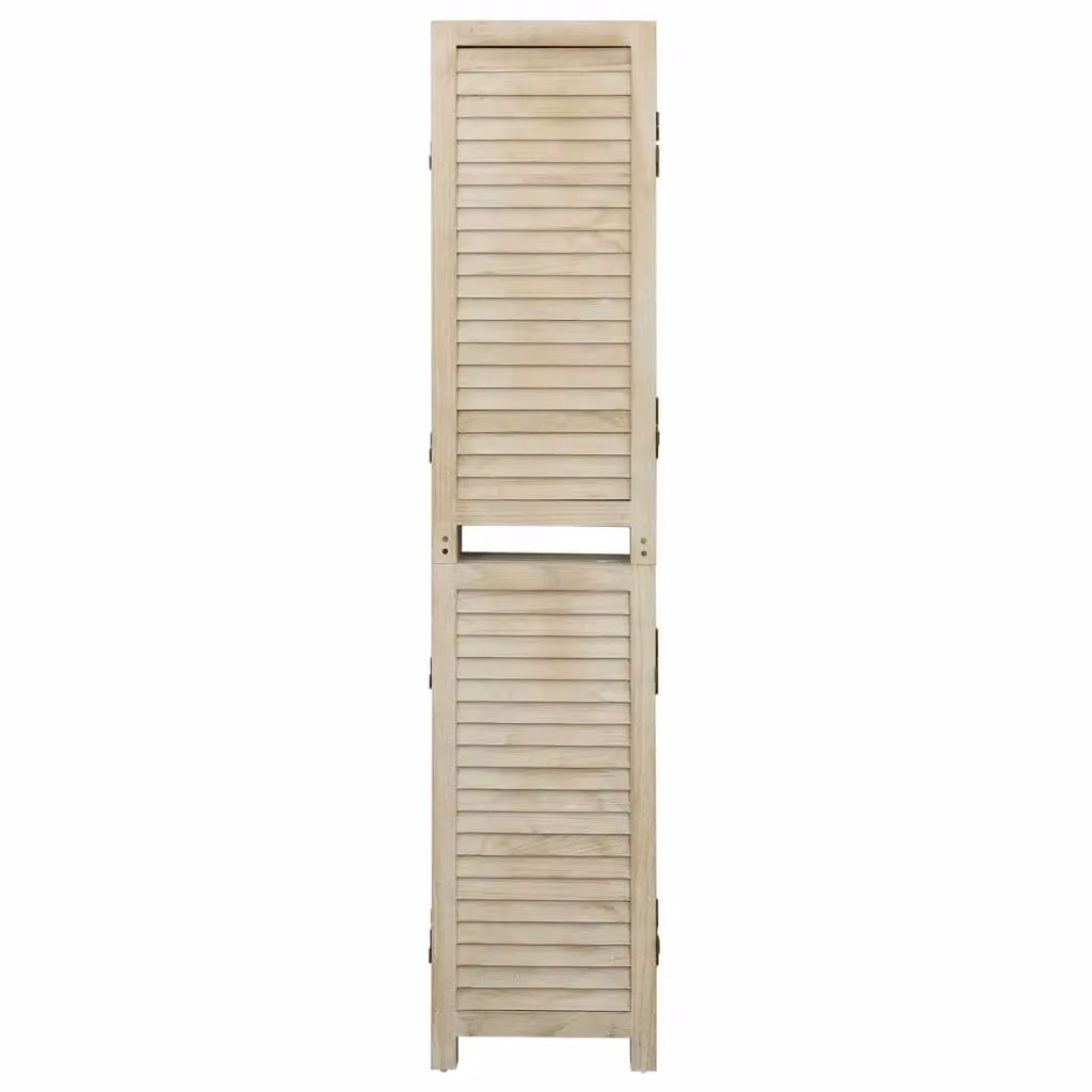Berkfield Home 6-Panel Solid Wood Paulownia Room Divider, Brown, H 210 cm x W 165 cm – 2