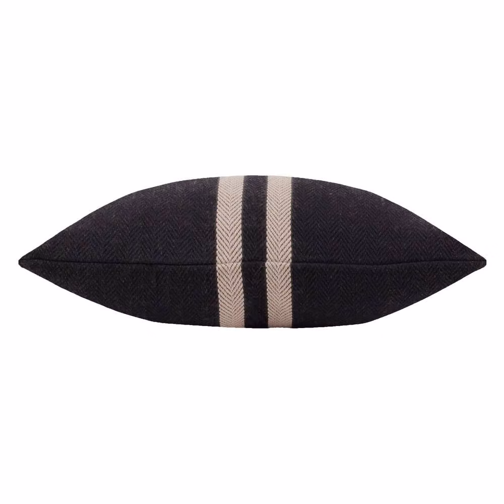 Yard Benton Striped Rectangular Woven 100% Cotton Cushion in Black – 3