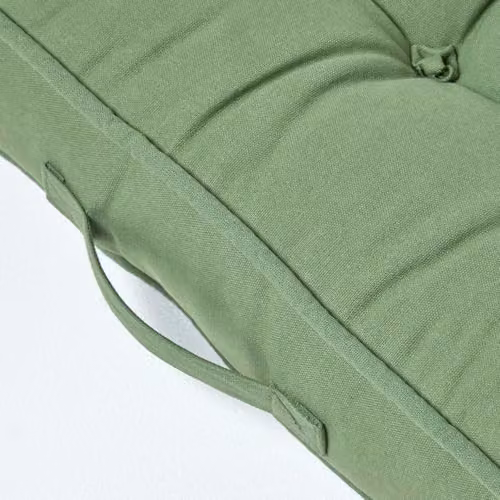 Homescapes Cotton Armchair Booster Cushion in Dark Green, W/D/H: 50 x 50 x 10 cm – 4