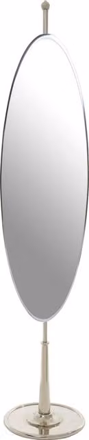 Orsina Mid Century Oval Freestanding Mirror in Silver, H 210 x W 43 x D 42 cm