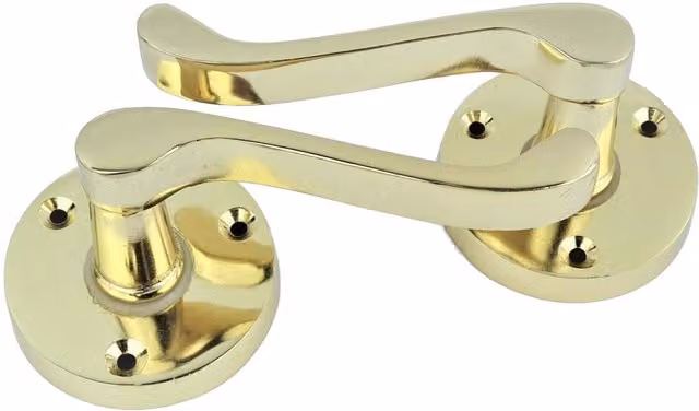 Golden Grace Polished Brass Internal Door Handle in Gold and Yellow