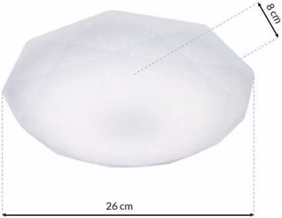Milagro Hex Modern LED Ceiling Lamp, White, Diameter: 26 cm – 1