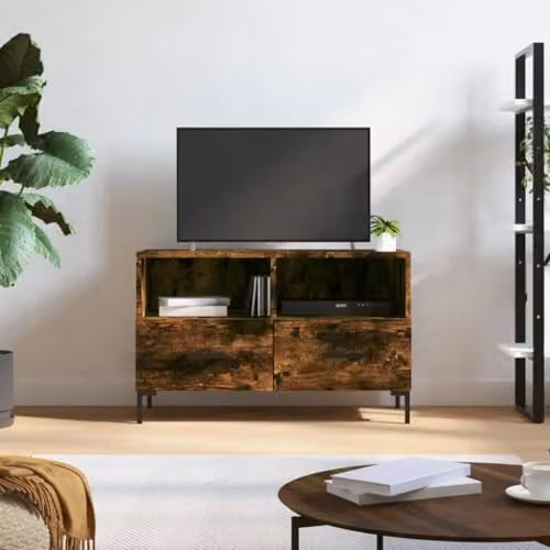vidaXL Modern TV Cabinet in Brown Smoked Oak, W/D/H: 80 x 36 x 50 cm – 2
