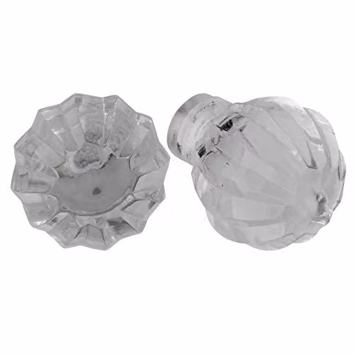 Nicola Spring Transparent Polished Glass Cabinet Knobs, Pack of 6